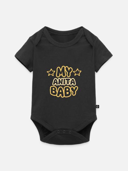 Geburt Anita - Baby Premium Kurzarmbody - Schwarz
