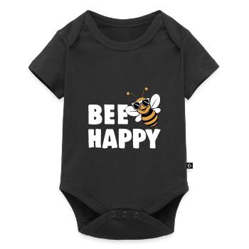 Drôle d’abeille avec le dicton Bee Happy - Body à manches courtes Premium Bébé - noir - Devant