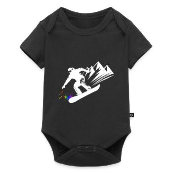 Snowboard Snowboarder Snowboarding Winter sports - Baby Premium short-sleeve bodysuit - black - Front