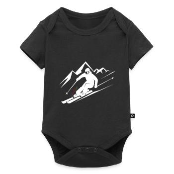 Skiers Ski Winter Winter Holiday Winter sports - Baby Premium short-sleeve bodysuit - black - Front