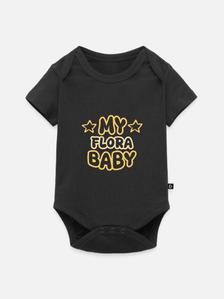 Geburt Flora - Baby Premium Kurzarmbody - Schwarz
