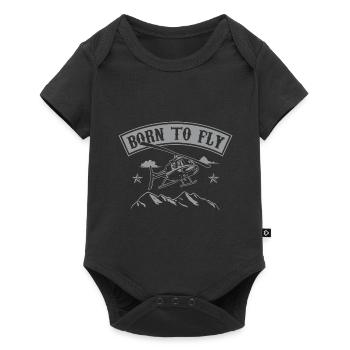 Born To Fly Helicopter Pilot Mountains Helicopter - Baby Premium short-sleeve bodysuit - black - Front