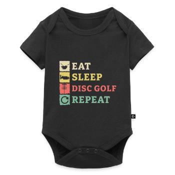 Disc Golf Frisbee Golf Ultimate Frisbee Retro Disc - Baby Premium Kurzarmbody - Schwarz - Vorne