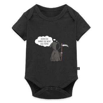 Sensenmann Lächle du kannst sie nicht alle - Baby Premium Kurzarmbody - Schwarz - Vorne