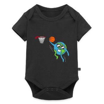 Erde spielt Basketball Tag der Erde - Baby Premium Kurzarmbody - Schwarz - Vorne