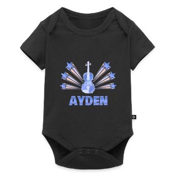 Geige Ayden - Baby Premium Kurzarmbody - Schwarz - Vorne