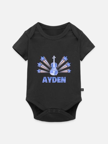 Geige Ayden - Baby Premium Kurzarmbody - Schwarz