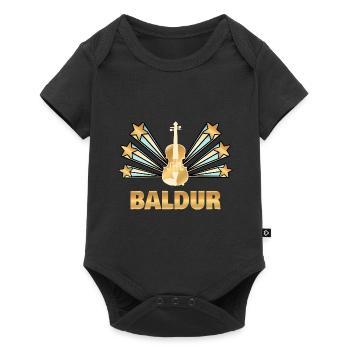 Geige Baldur - Baby Premium Kurzarmbody - Schwarz - Vorne
