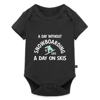 Snowboard Spruch für Snowboarder - Baby Premium Kurzarmbody - Schwarz - Vorne