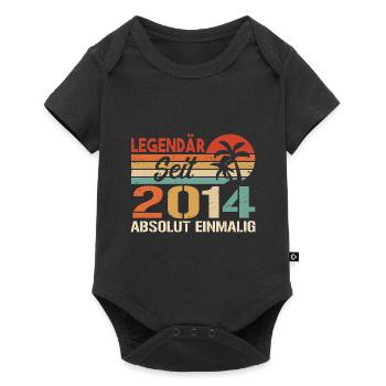 Original 2014 Jahrgang Vintage Geburtstag 2014 - Baby Premium Kurzarmbody - Schwarz - Vorne
