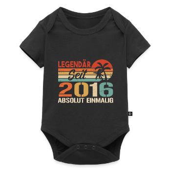 Original 2016 Jahrgang Vintage Geburtstag 2016 - Baby Premium Kurzarmbody - Schwarz - Vorne