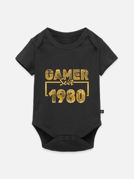 Daddeln 1980 - Baby Premium Kurzarmbody - Schwarz