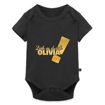 Durchhalten Olivia - Baby Premium Kurzarmbody - Schwarz - Vorne