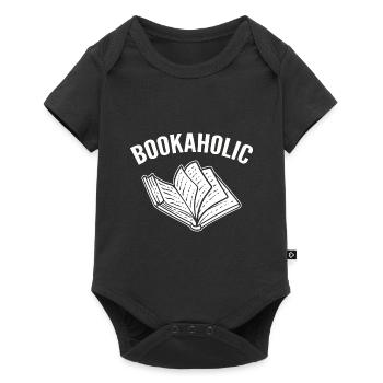 Bookaholic Buchbinder Bücherwurm - Baby Premium Kurzarmbody - Schwarz - Vorne