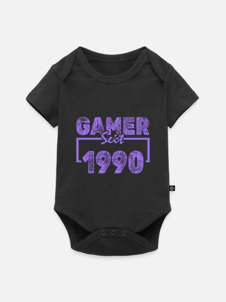 1990 - Baby Premium Kurzarmbody - Schwarz