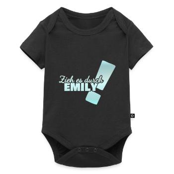 Aufgeben Emily - Baby Premium Kurzarmbody - Schwarz - Vorne