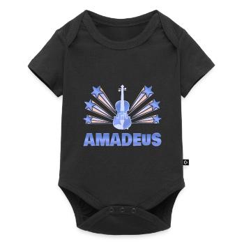 Geschenk für Amadeus - Baby Premium Kurzarmbody - Schwarz - Vorne