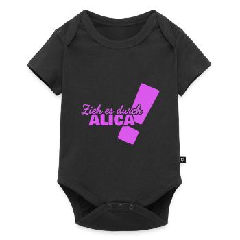 Vorname Alica - Baby Premium Kurzarmbody - Schwarz - Vorne