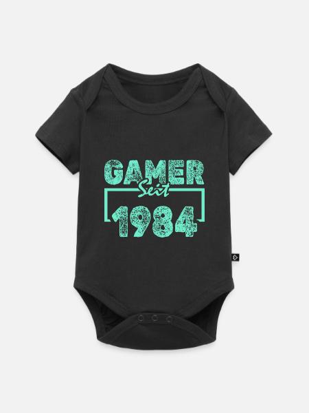 Daddeln 1984 - Baby Premium Kurzarmbody - Schwarz