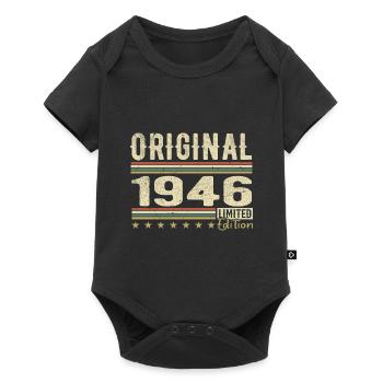 Original 1946 - Cadeau D’anniversaire Rétro 1946 - Body à manches courtes Premium Bébé - noir - Devant