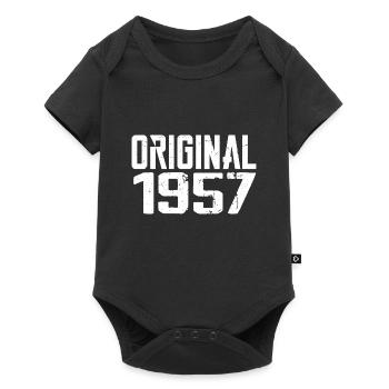 1957 Vintage Retro Jubiläumsgeschenk 1957 - Baby Premium Kurzarmbody - Schwarz - Vorne