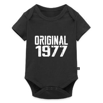 1977 Vintage Cadeau Anniversaire Rétro Cadeau 1977 - Body à manches courtes Premium Bébé - noir - Devant