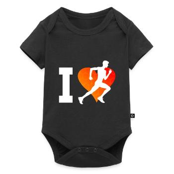 Jogging Homme Running Fond Femme - Body à manches courtes Premium Bébé - noir - Devant