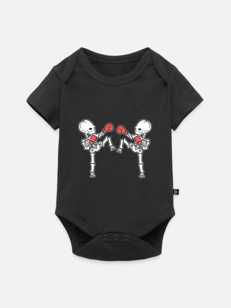 Lustiges Skelett Muay Thai Muay-Thai-Lehrer - Baby Premium Kurzarmbody - Schwarz
