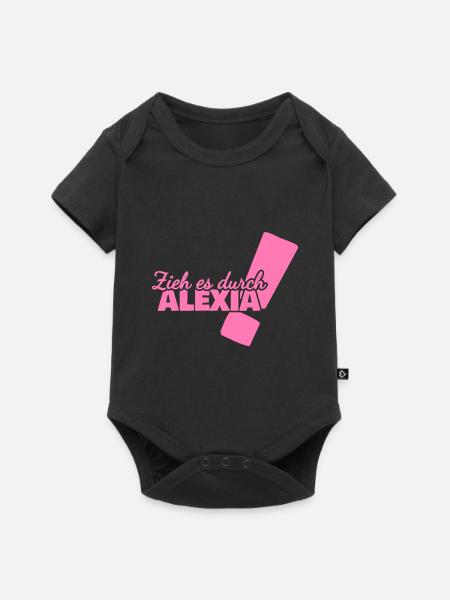 Vorname Alexia - Baby Premium Kurzarmbody - Schwarz
