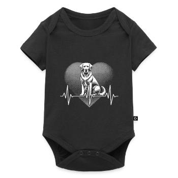 Herzschlag Labrador - Baby Premium Kurzarmbody - Schwarz - Vorne
