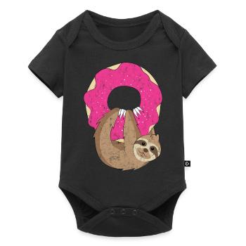 Donut sloth chilling out - Baby Premium short-sleeve bodysuit - black - Front