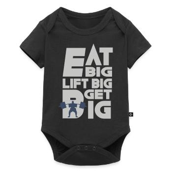Groß Essen Werden Kraft Gewichte Workout Bizeps - Baby Premium Kurzarmbody - Schwarz - Vorne