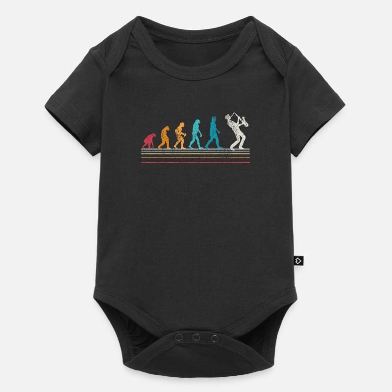 Saxophone Evolution Sax Retro Gift - Baby Premium short-sleeve bodysuit - black