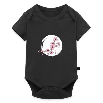 Lune de fleur de cerisier - Body à manches courtes Premium Bébé - noir - Devant
