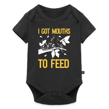 Bird feeds nestling - parents - Baby Premium short-sleeve bodysuit - black - Front
