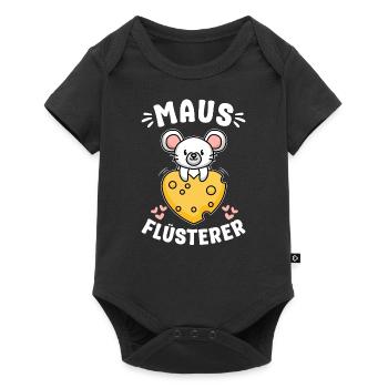 Mouse Whisperer - Mouse with a Heart of Cheese - Baby Premium short-sleeve bodysuit - black - Front