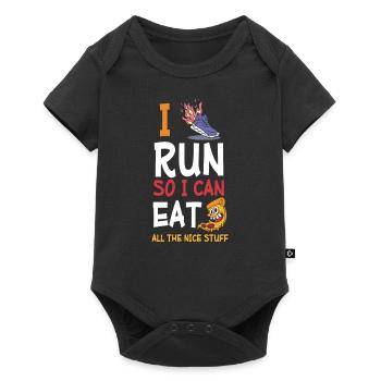 I run to eat the delicious stuff - Baby Premium short-sleeve bodysuit - black - Front