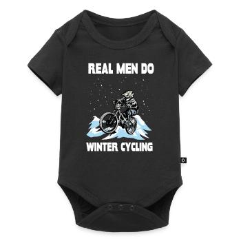 De vrais hommes en hiver vélo VTT - Body à manches courtes Premium Bébé - noir - Devant
