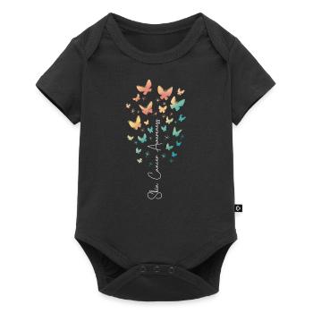 Sensibilisation au cancer de la peau des papillons - Body à manches courtes Premium Bébé - noir - Devant