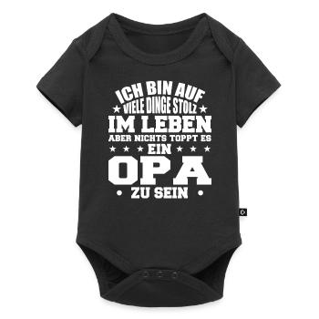ich bin stolz wie ein Opa - Baby Premium Kurzarmbody - Schwarz - Vorne