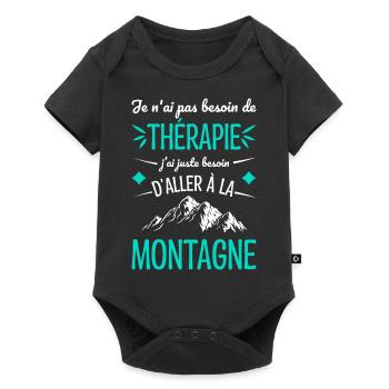 J'ai Juste Besoin D'aller à La Montagne Humour - Body à manches courtes Premium Bébé - noir - Devant