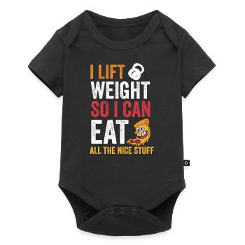 Je soulève des poids pour pouvoir manger - Body à manches courtes Premium Bébé - noir - Devant