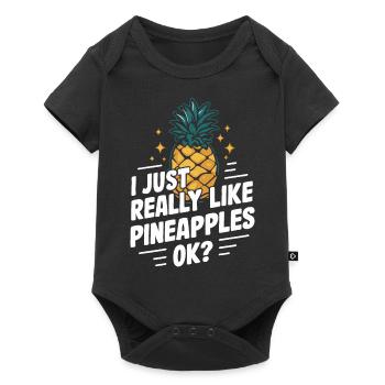 Ananas Fruit tropical hawaïen - Body à manches courtes Premium Bébé - noir - Devant