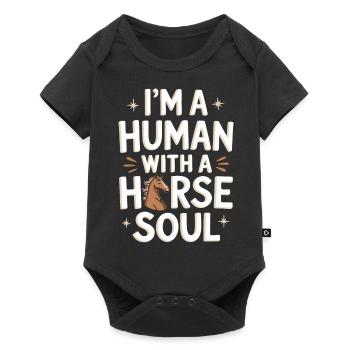 Horse Horse Riding Horse Riding Jumping - Baby Premium short-sleeve bodysuit - black - Front