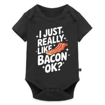 Bacon Frühstück Speck - Baby Premium Kurzarmbody - Schwarz - Vorne