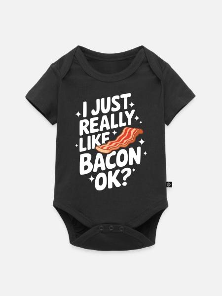 Bacon Frühstück Speck - Baby Premium Kurzarmbody - Schwarz