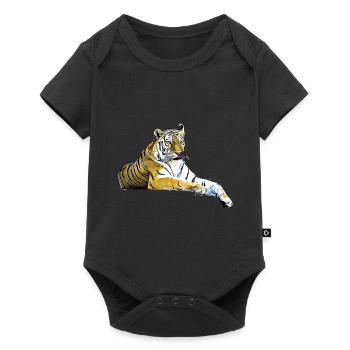 Tiger Raubkatze geschenkidee,Geschenk - Baby Premium Kurzarmbody - Schwarz - Vorne