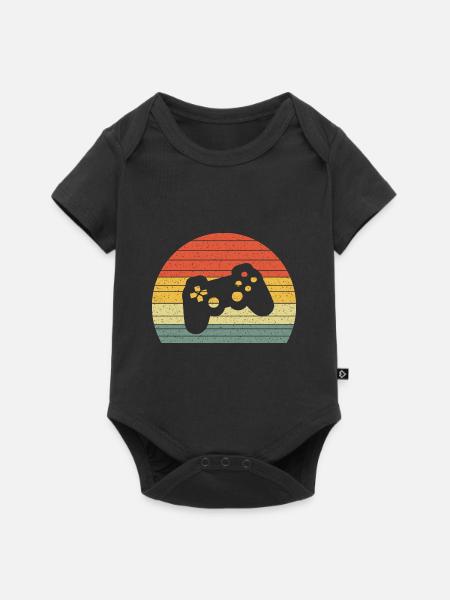 Controller Vintage Retro - Baby Premium Kurzarmbody - Schwarz