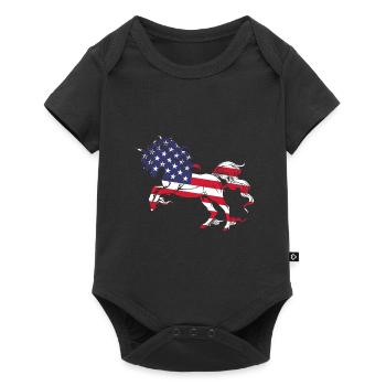 American Unicorn Women Girls 4 juillet - Body à manches courtes Premium Bébé - noir - Devant