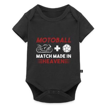 Motoball Match Heaven Motorradfahrer Motorrad - Baby Premium Kurzarmbody - Schwarz - Vorne
